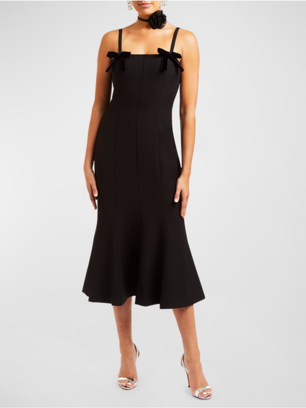 Mestiza New York Calista Bow Embellished Midi Dress NWT
